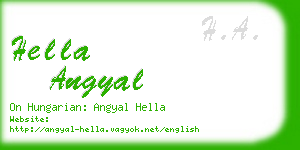 hella angyal business card